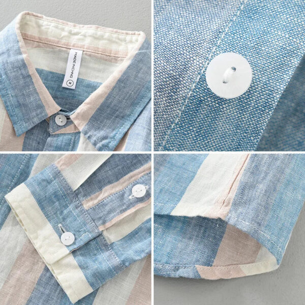 Odin - Chemise en Lin Rayée - Élégant - Hommes – Image 5