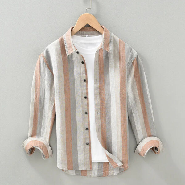 Odin - Chemise en Lin Rayée - Élégant - Hommes – Image 7