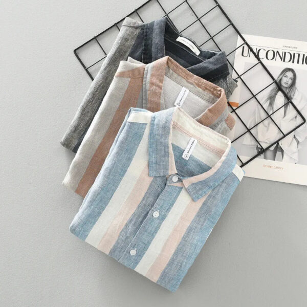 Odin - Chemise en Lin Rayée - Élégant - Hommes – Image 6