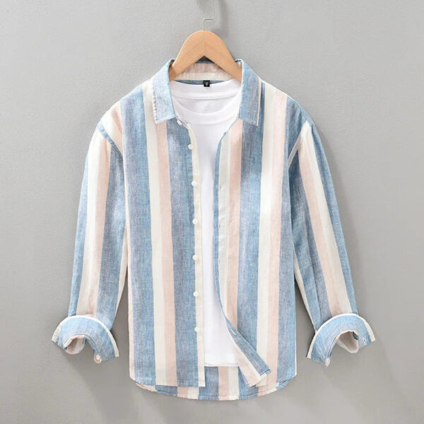 Odin - Chemise en Lin Rayée - Élégant - Hommes – Image 8