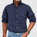 Hugo – Chemise Vintage Pour Hommes Avec Look Délavé Et Manches Longues