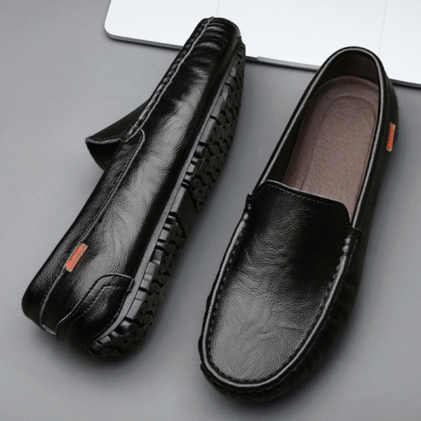 Chaussures en cuir pour hommes - Chaussures à enfiler confortables - Design intemporel – Image 3