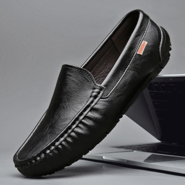 Chaussures en cuir pour hommes - Chaussures à enfiler confortables - Design intemporel – Image 7