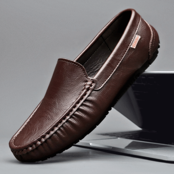 Chaussures en cuir pour hommes - Chaussures à enfiler confortables - Design intemporel – Image 6