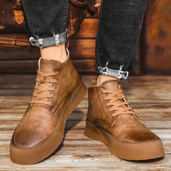 Bottines pour hommes - Matériau de haute qualité - Design intemporel - Noir – Image 2