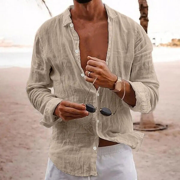 Hugo - Chemise en lin - Respirant - Hommes – Image 9