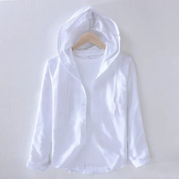 Théodore - Chemise en lin - Décontractée avec capuche - Hommes – Image 9