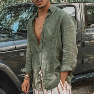 Daan - Chemise en Lin - Respirant - Style Décontracté - Hommes