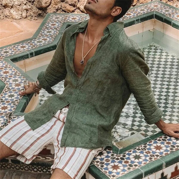 Daan - Chemise en Lin - Respirant - Style Décontracté - Hommes – Image 3