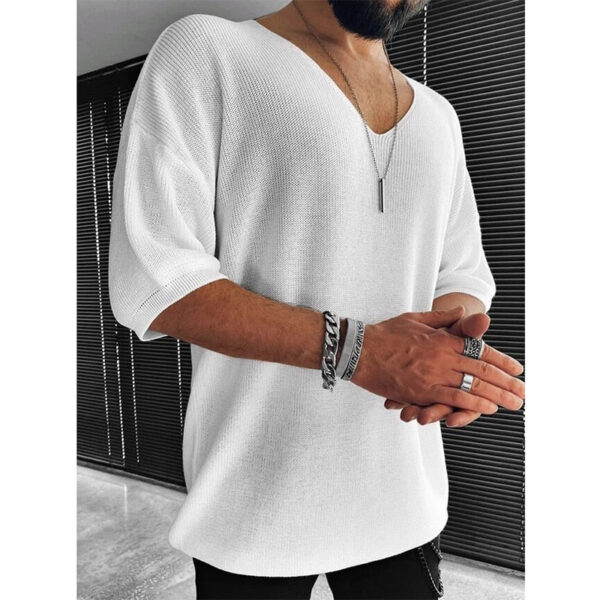 Edwy - T-shirt en maille décontracté - Surdimensionné - Hommes – Image 2