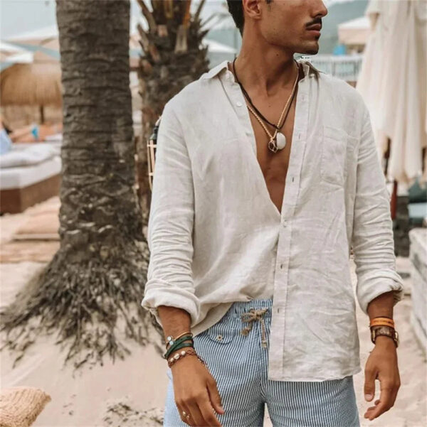Daan - Chemise en Lin - Respirant - Style Décontracté - Hommes – Image 6