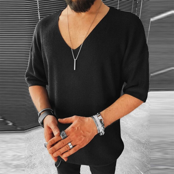 Edwy - T-shirt en maille décontracté - Surdimensionné - Hommes – Image 4
