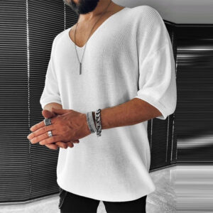 Edwy - T-shirt en maille décontracté - Surdimensionné - Hommes