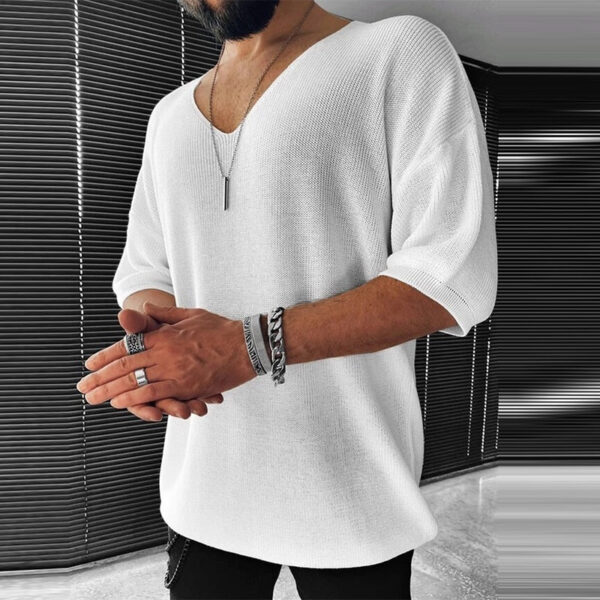 Edwy - T-shirt en maille décontracté - Surdimensionné - Hommes