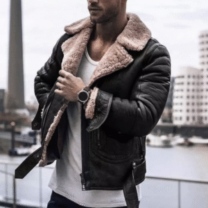 Xavier – Veste En Cuir Pour Homme Avec Intérieur En Laine Chaude