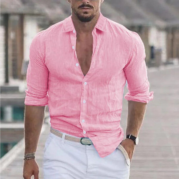 Sander - Chemise en Lin pour Hommes - Respirant - Style Décontracté – Image 9