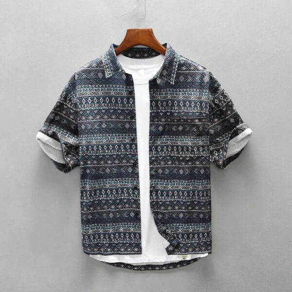 Jeroen - Chemise Imprimée Vintage - Confortable - Hommes – Image 7