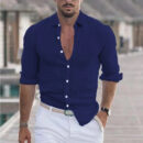 Sander - Chemise en Lin pour Hommes - Respirant - Style Décontracté