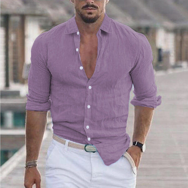 Sander - Chemise en Lin pour Hommes - Respirant - Style Décontracté – Image 11