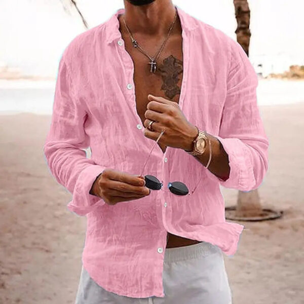Hugo - Chemise en lin - Respirant - Hommes – Image 12