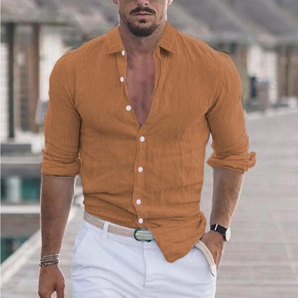 Sander - Chemise en Lin pour Hommes - Respirant - Style Décontracté – Image 10