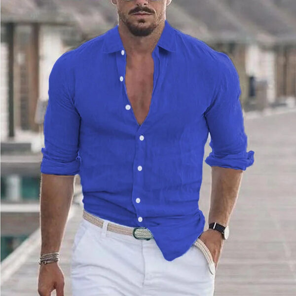 Sander - Chemise en Lin pour Hommes - Respirant - Style Décontracté – Image 5