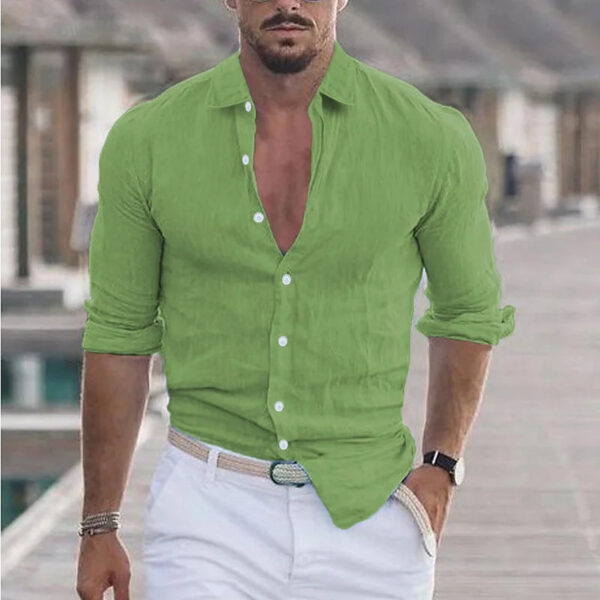 Sander - Chemise en Lin pour Hommes - Respirant - Style Décontracté – Image 13