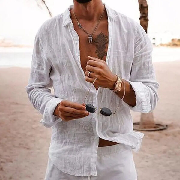 Hugo - Chemise en lin - Respirant - Hommes – Image 11