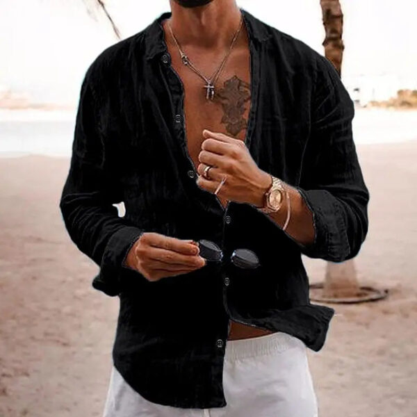 Hugo - Chemise en lin - Respirant - Hommes – Image 5