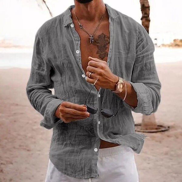 Hugo - Chemise en lin - Respirant - Hommes – Image 10