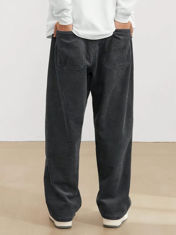 Pantalon en velours côtelé pour homme avec poches - Braun – Image 2