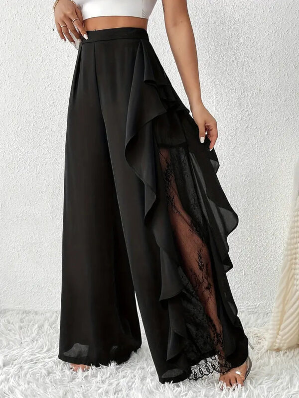 Dorice -Pantalon large élégant avec bordure en dentelle – Image 3