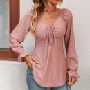 Ruby - Hauts à collerette et col en V pour femmes