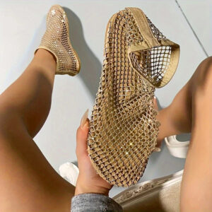Cleo - Chaussures plates avec décoration en strass pour femmes