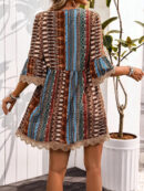 Erma - Robe élégante pour femme avec col en V et bordure en dentelle