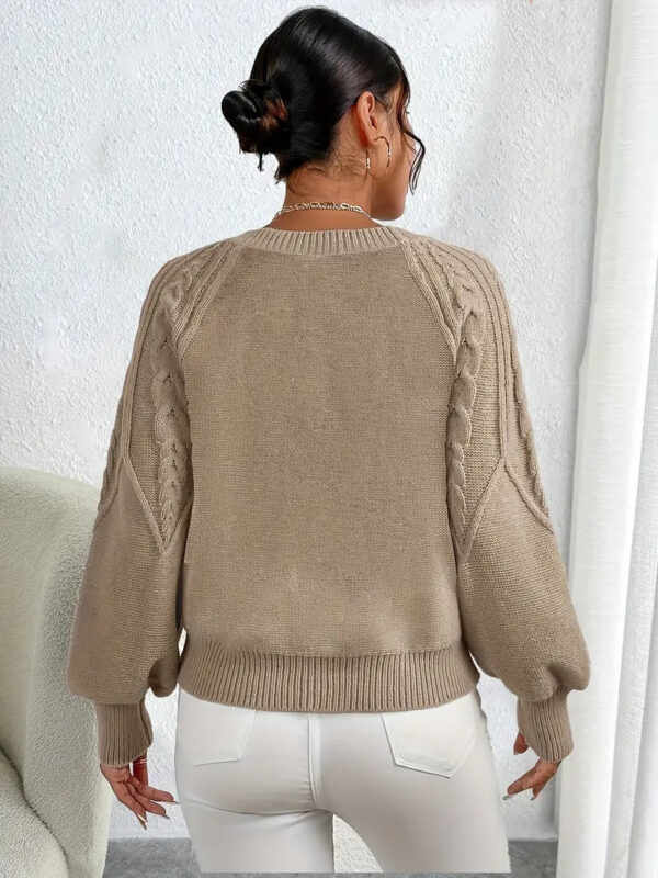Audrey - Pull en maille épaisse à manches bouffantes pour femmes – Image 6