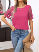 Carissa - T-shirt élégant à manches courtes avec dentelle et col rond