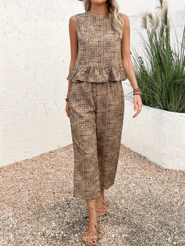 Rosemary - Ensemble élégant composé d'un haut sans manches et d'un pantalon large – Image 3