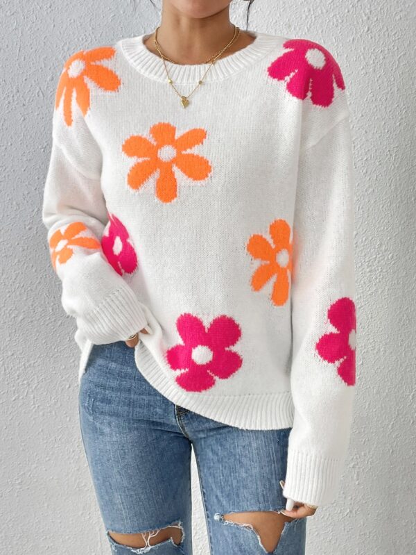 Julia - Pull en maille à imprimé floral – Image 3