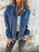 Tova – Veste élégante en velours côtelé avec fermeture éclair
