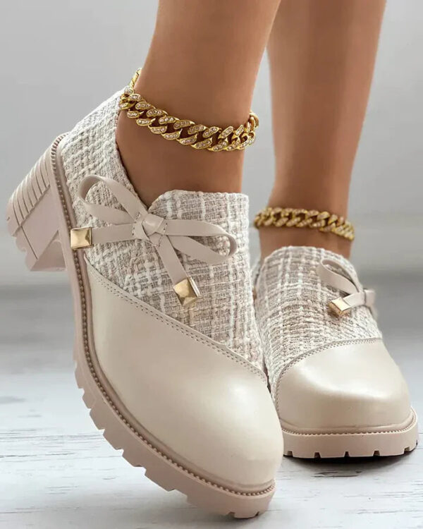 Louvica - Chaussures élégantes pour femmes avec blocs de couleurs et détails nœud – Image 2