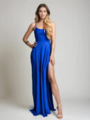 Precious - Robe de soirée à bretelles spaghetti et dos croisé