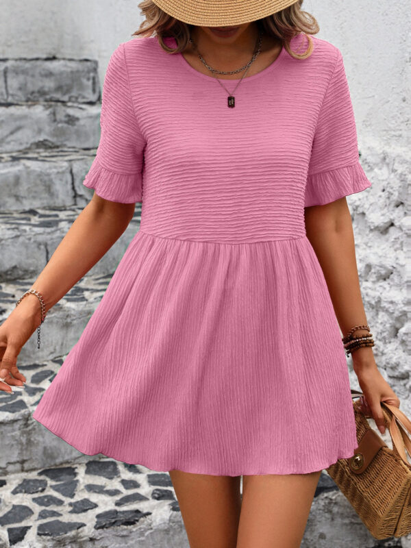 Evie - Blouse ample à col rond avec manches courtes à volants – Image 2