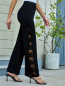 Maxine - Pantalon large élégant avec empiècement en dentelle