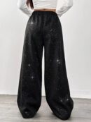 Belva - Pantalon à jambes larges avec imprimé étoiles et galaxies pour femmes