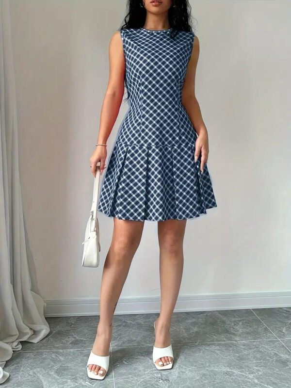 Zilpha - Robe trapèze imprimée sans manches élégante – Image 8
