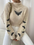 Alma - Pull à col roulé avec motif papillon