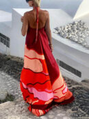 Samira - Robe longue imprimée sans manches pour femme