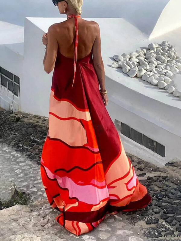 Samira - Robe longue imprimée sans manches pour femme – Image 4