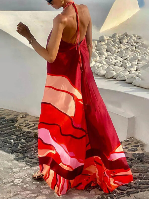 Samira - Robe longue imprimée sans manches pour femme – Image 3